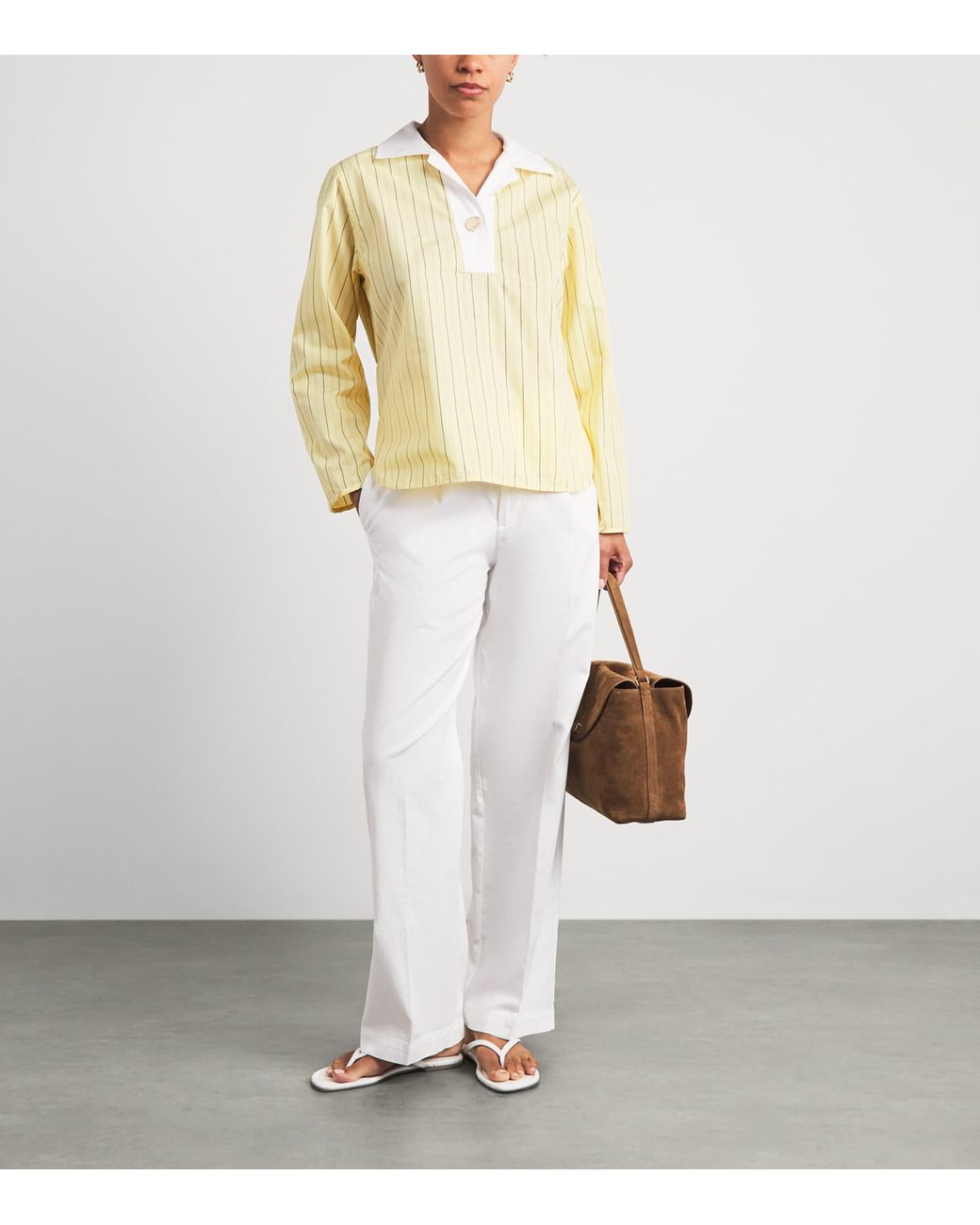 Sandro Natural Stripe Half-Placket Shirt