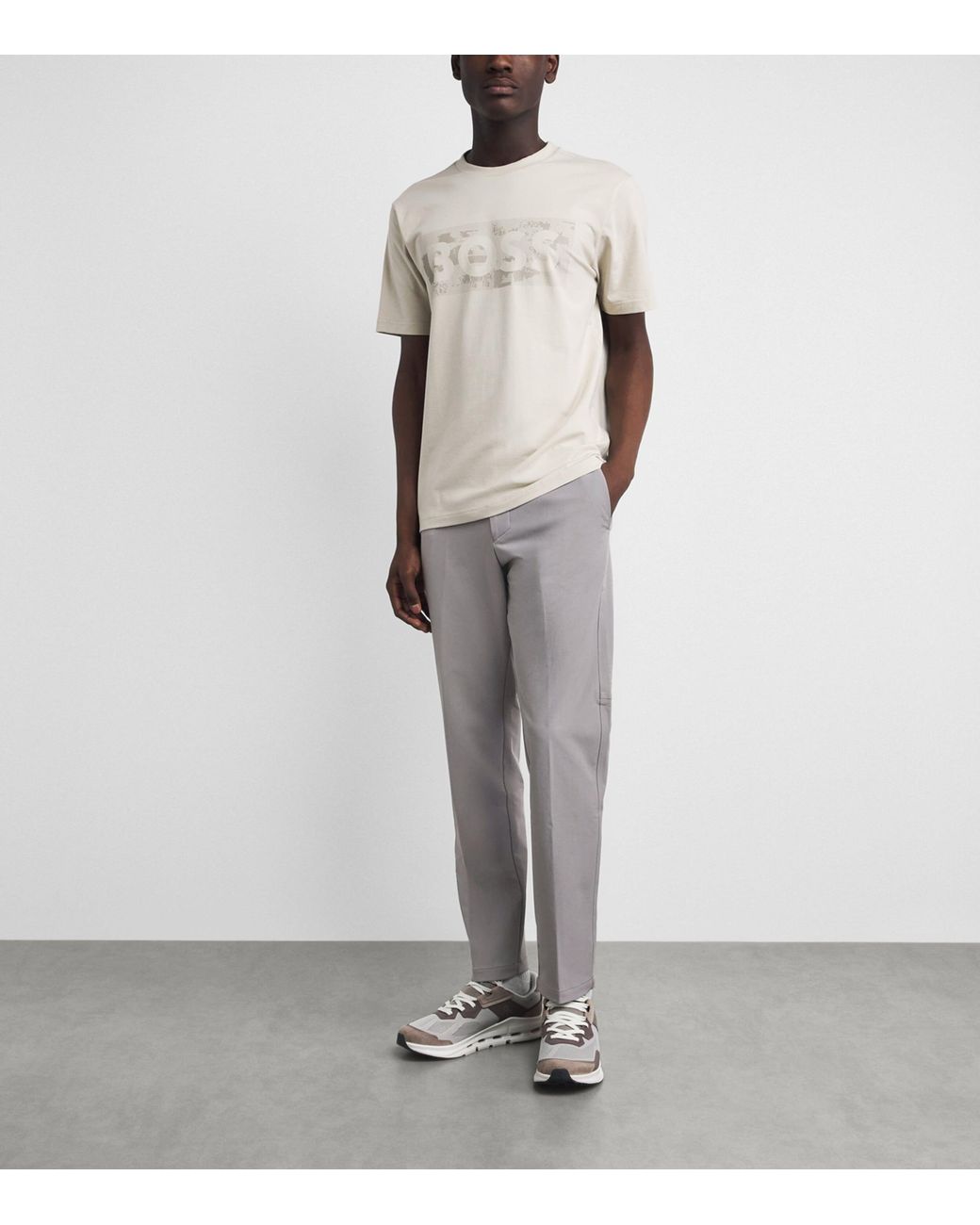 Boss Gray Commuter Slim Chinos for men