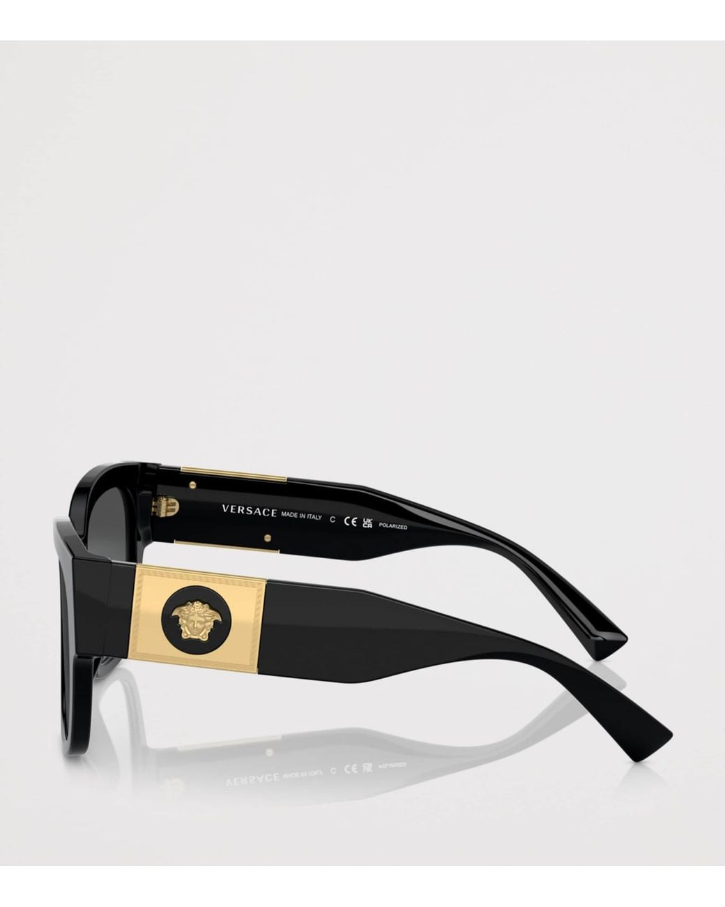 Versace Black Acetate Pillow Sunglasses