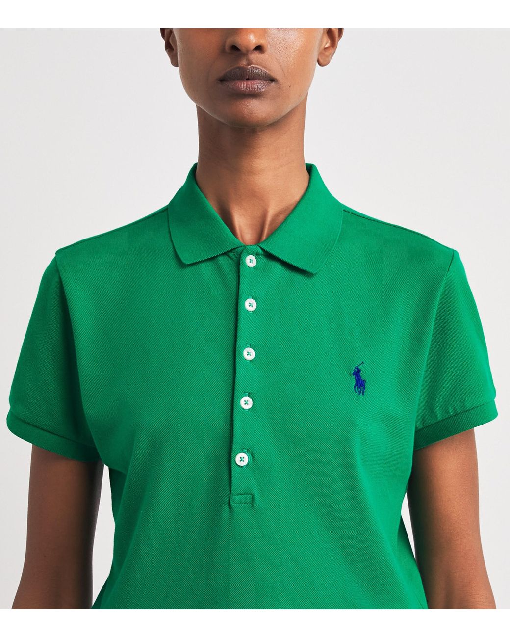 Polo Ralph Lauren Green Stretch-Cotton Piqué Julie Polo Shirt
