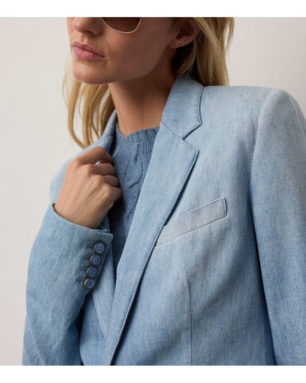 Ralph Lauren Blue Lochlan Denim Blazer