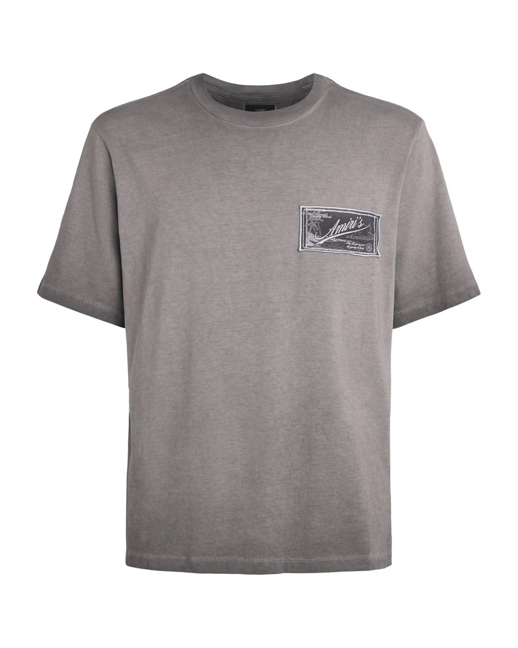 Amiri Gray Cotton Quality Goods Patch T-Shirt for men