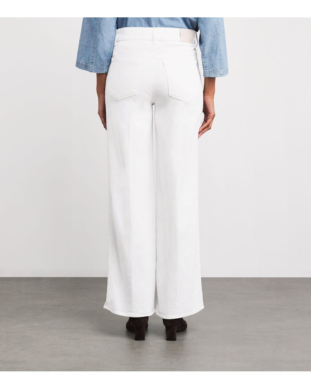 PAIGE White Sasha Wide-Leg Jeans