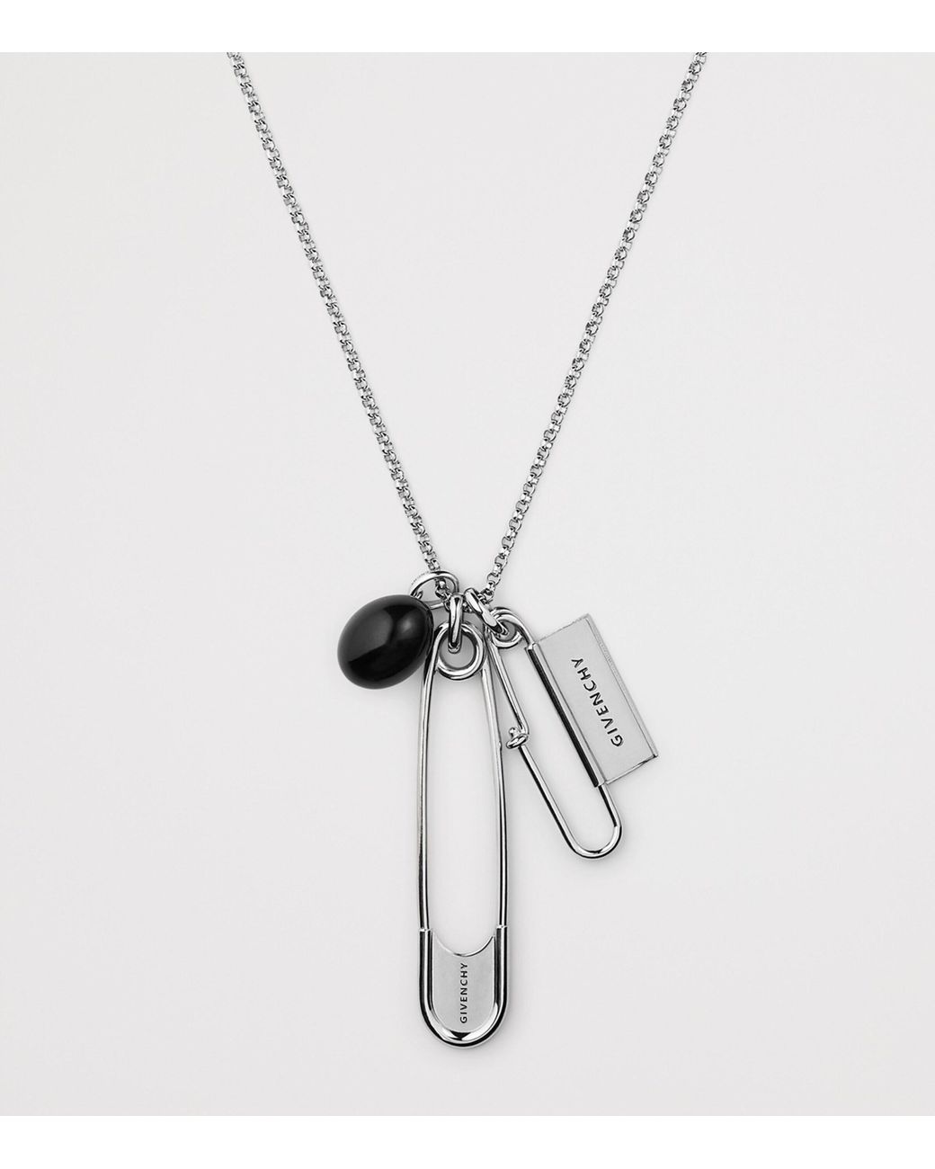 Givenchy Metallic Safety Pin Charm Necklace for men