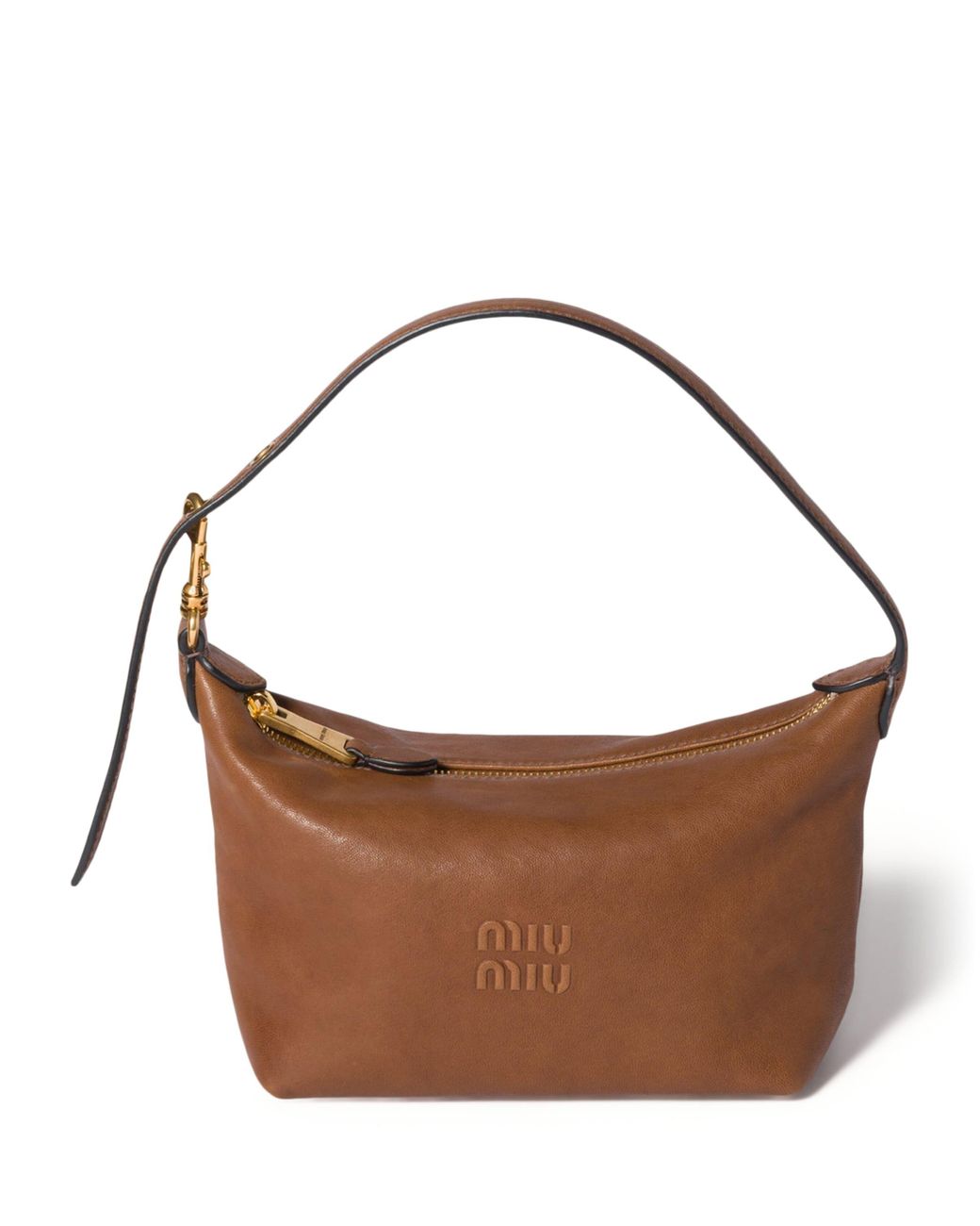 Miu Miu Brown Nappa Leather Pouch