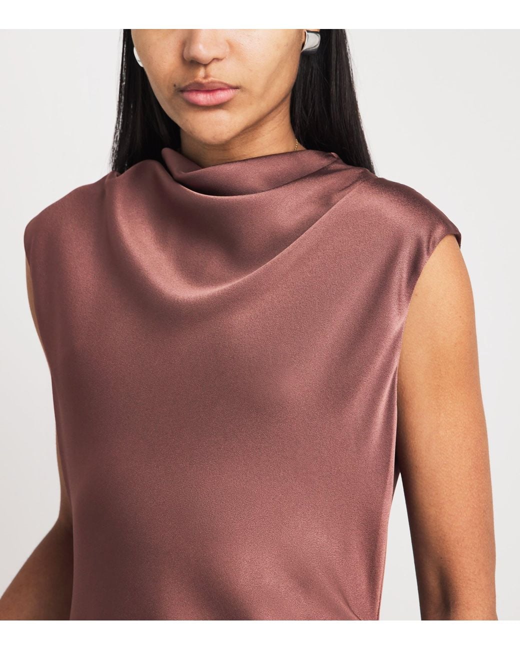 ME+EM Purple Crepe Bias-Cut Maxi Dress
