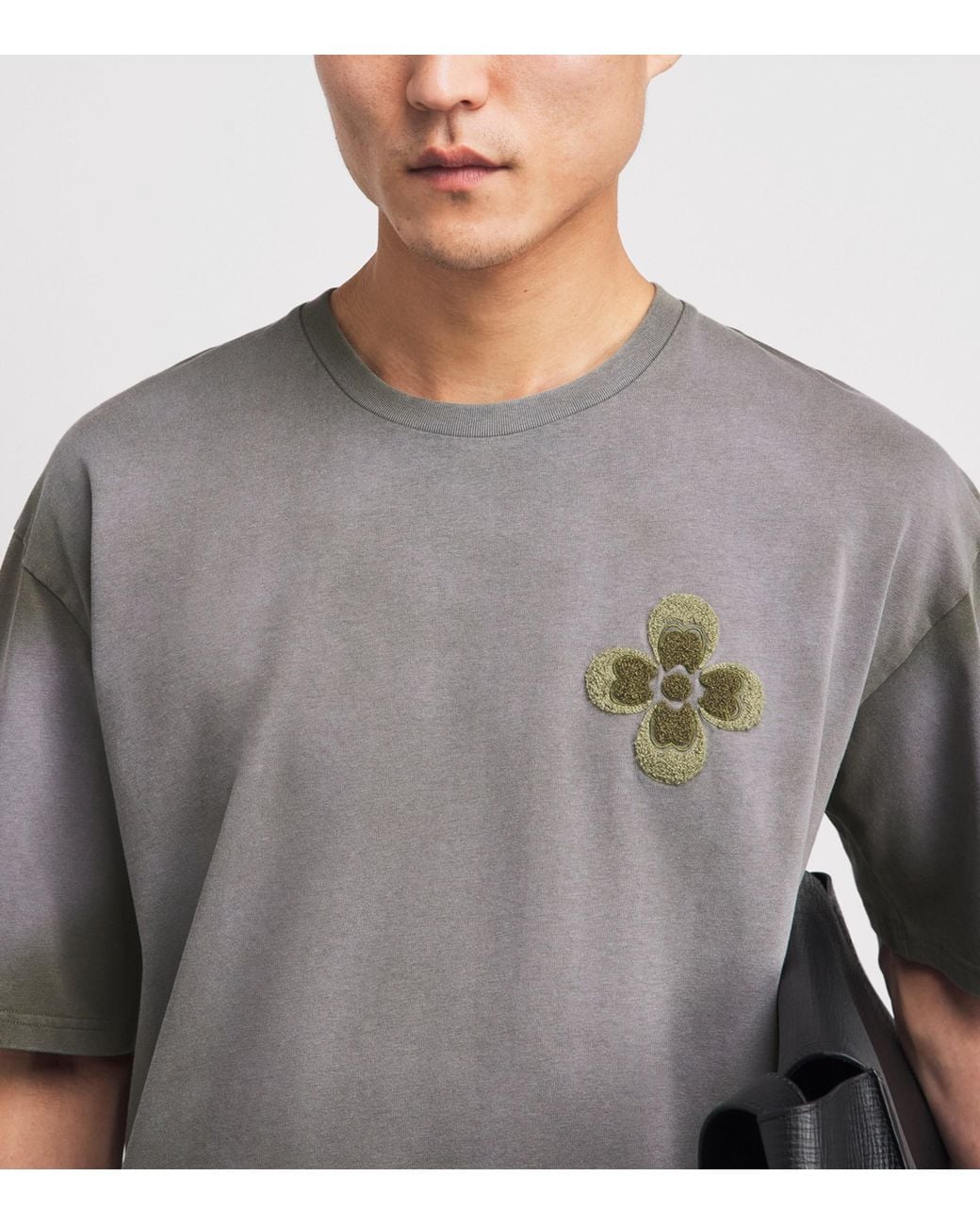 Commas Gray Dégradé Embroidered T-Shirt for men
