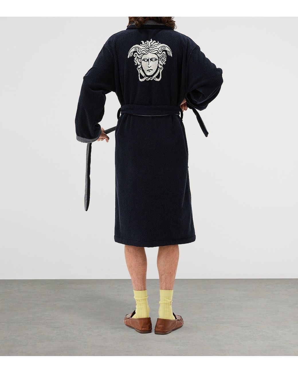 Versace Black Cotton Medusa Robe