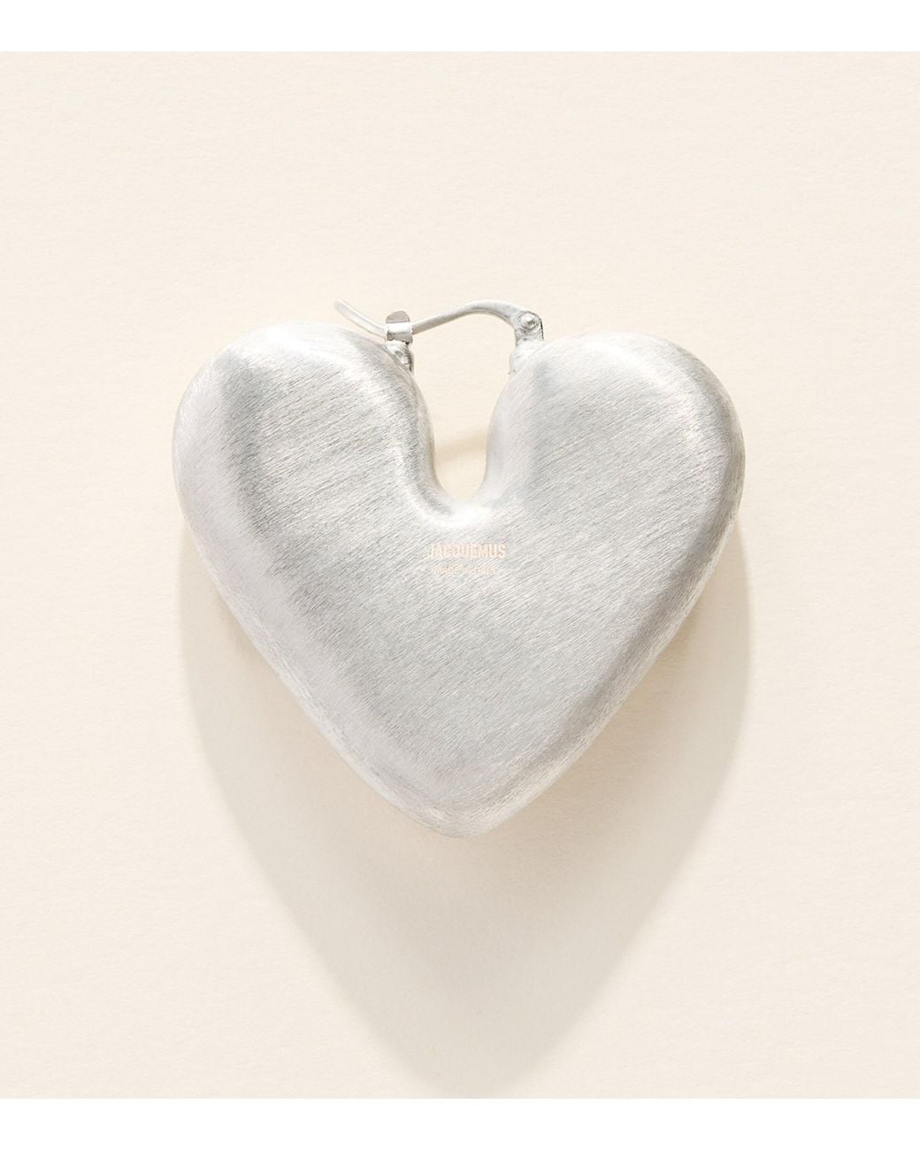 Jacquemus Natural Crystal-Embellished Heart Earrings