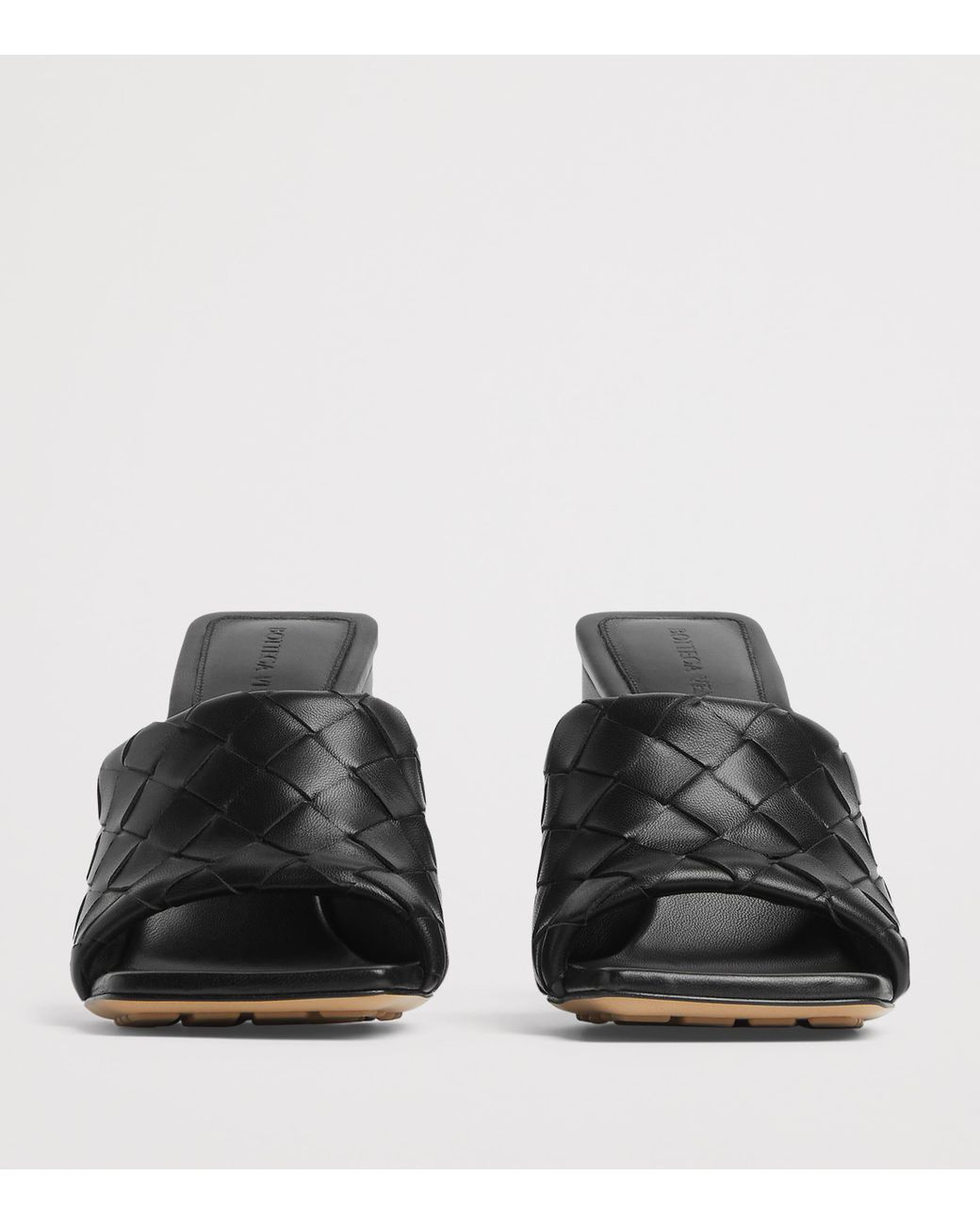 Bottega Veneta Black Lambskin Parco Heeled Mules 90