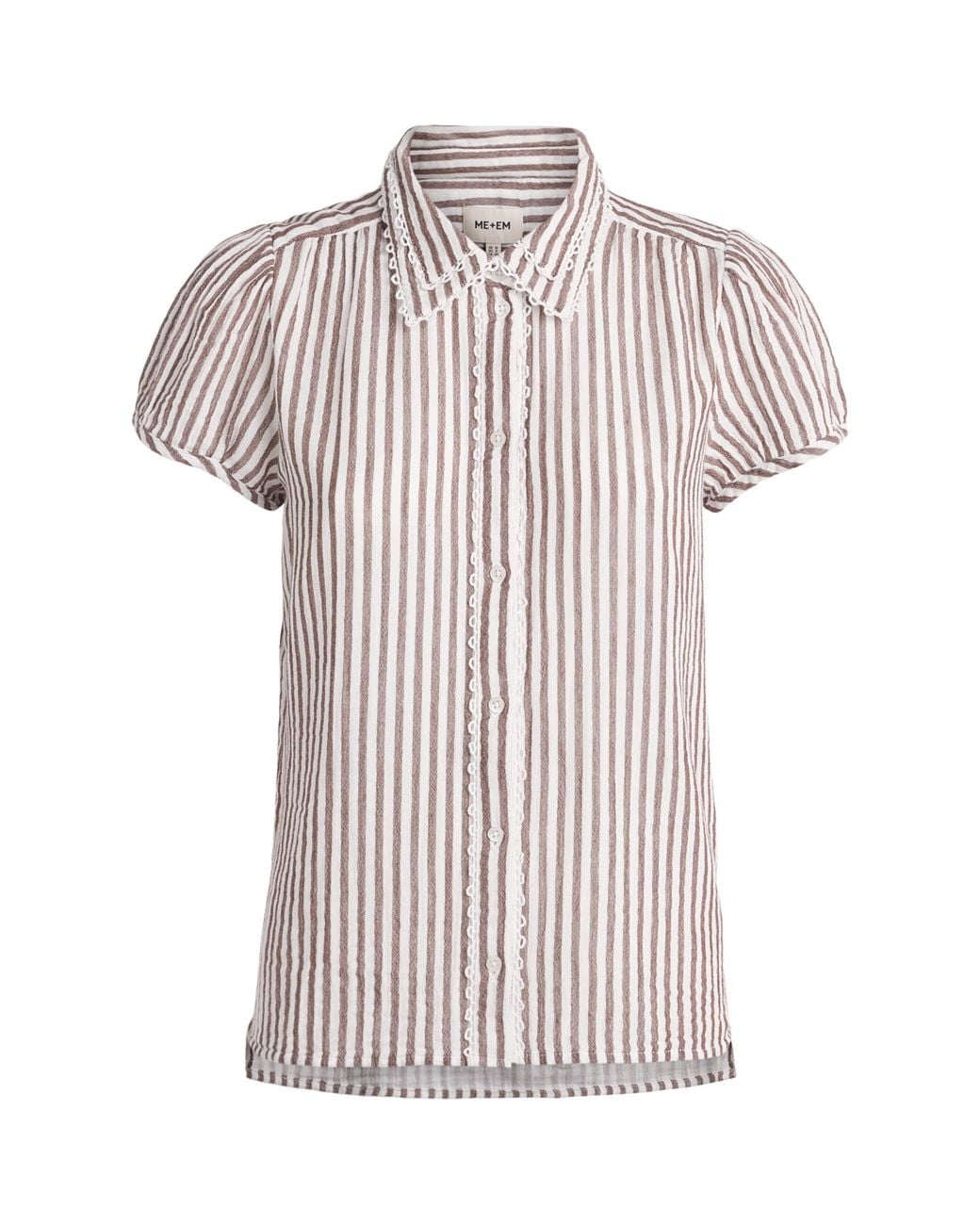 ME+EM White Embroidered Stripe Shirt