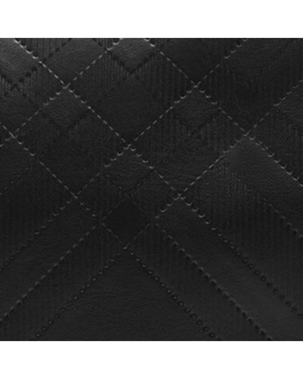 Burberry Black Leather Check-Embossed Messenger Bag for men