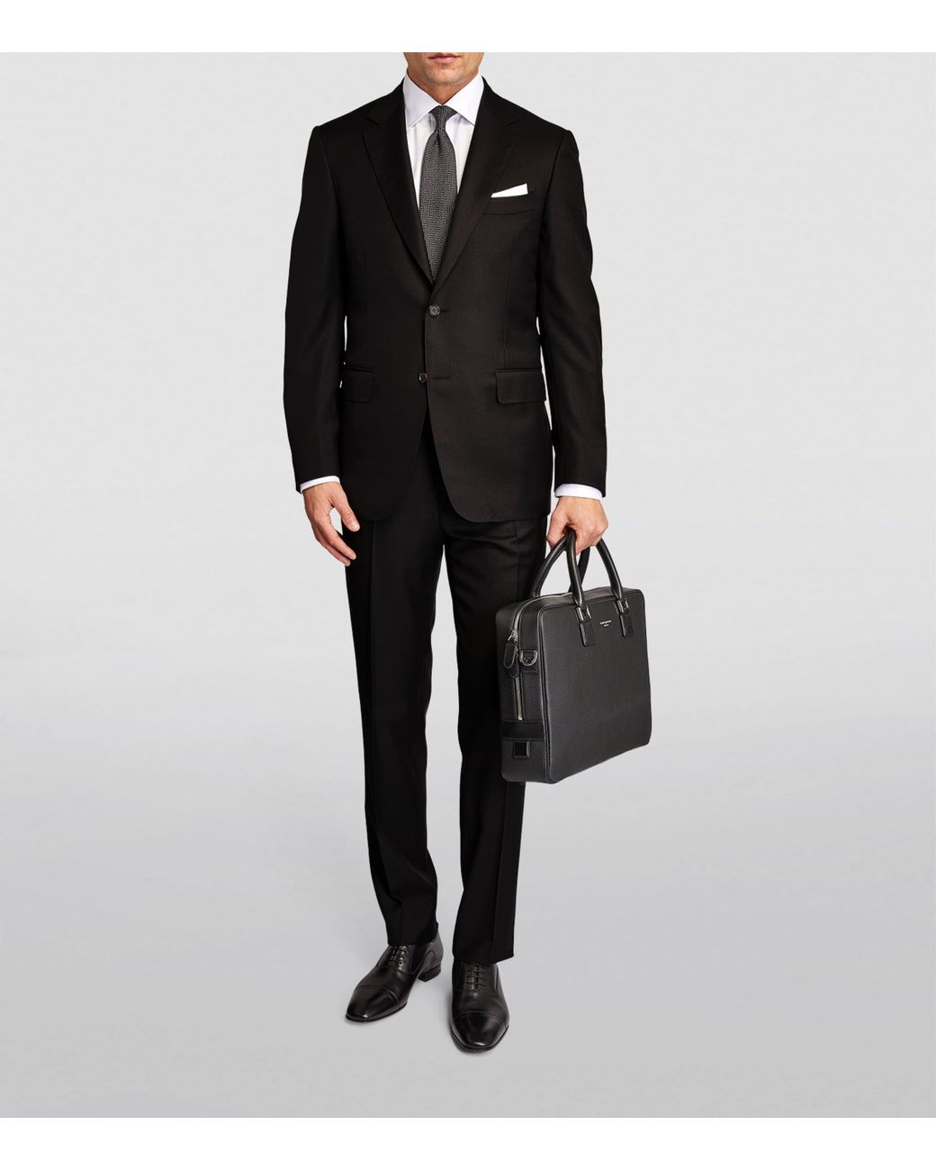 Canali Black Wool 2-Piece Suit for men