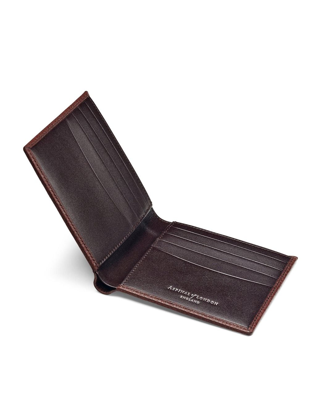 Aspinal Brown Classic Billfold Leather Wallet for men