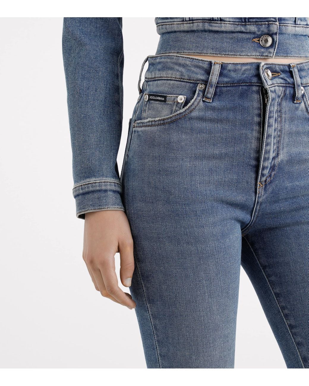Dolce & Gabbana Blue High-Waist Skinny Jeans
