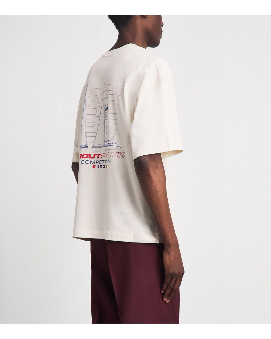 About Blank White Cotton Logo Oversized T-Shirt for men