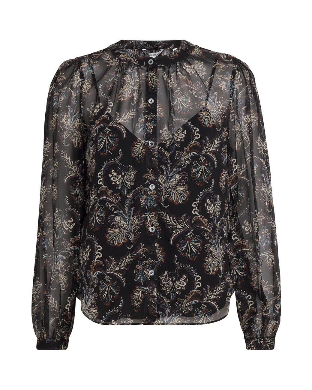 Veronica Beard Gray Silk Ashlynn Blouse