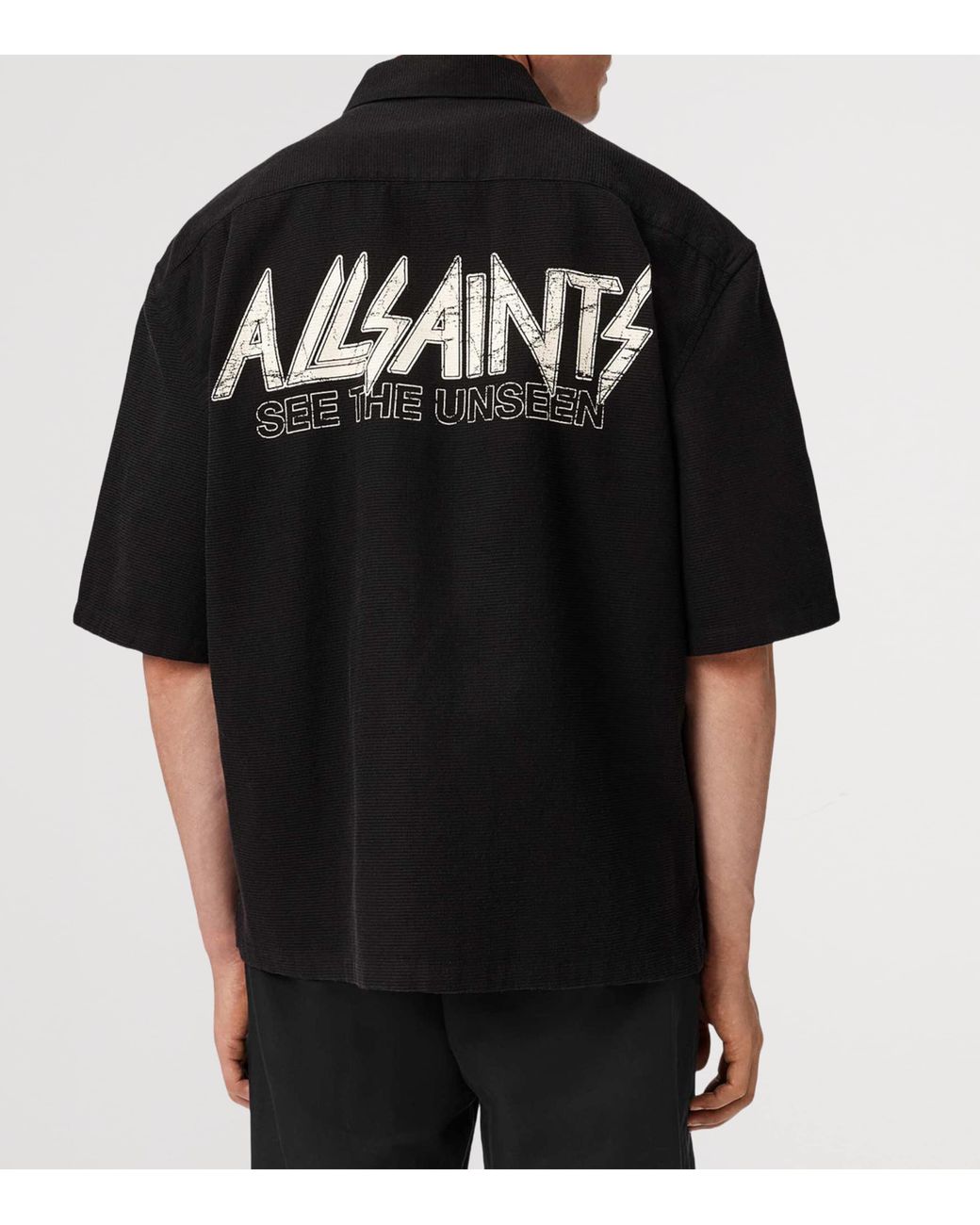 AllSaints Black Synth Logo Shirt for men