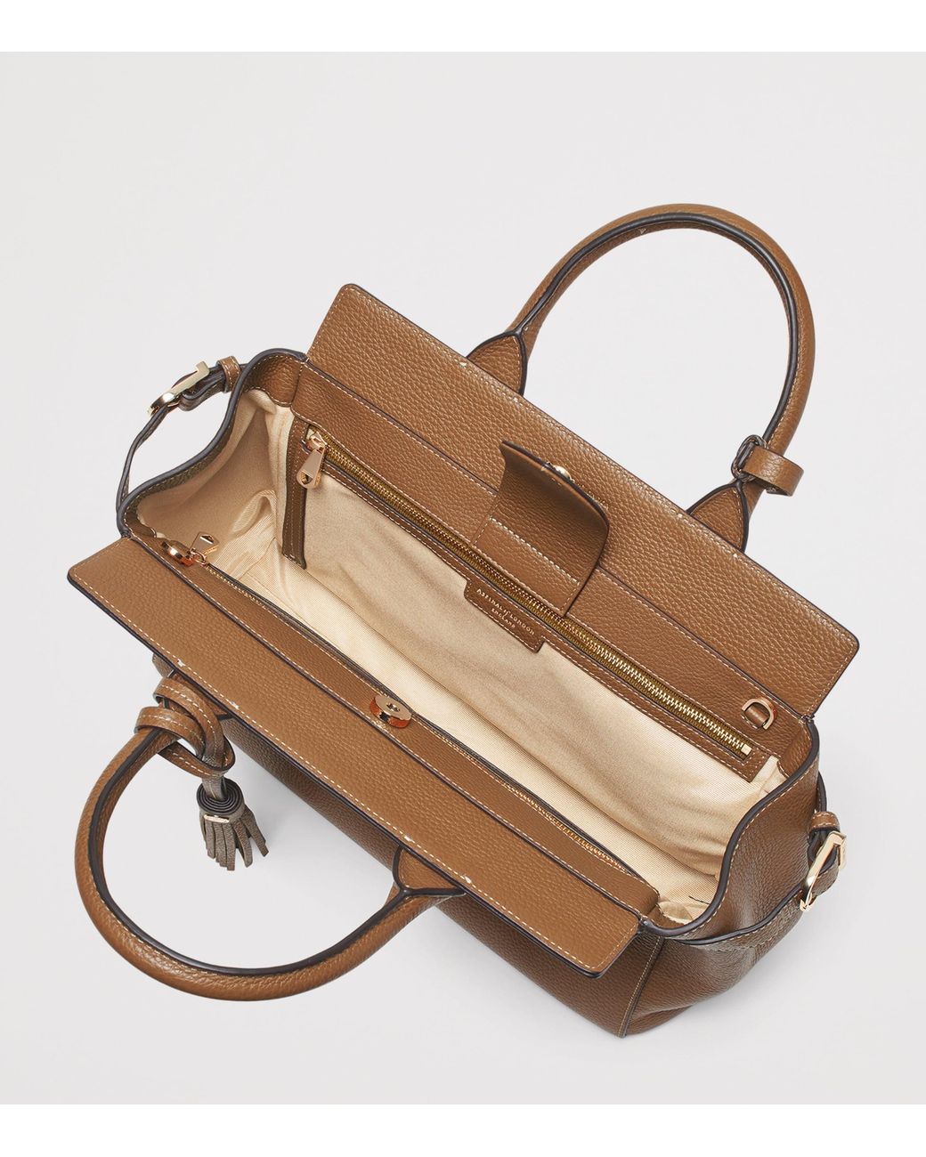 Aspinal Brown Leather Savannah Top-Handle Bag