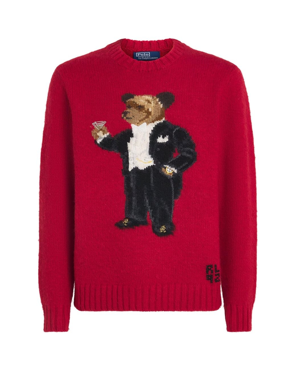 Polo Ralph Lauren Pink Wool Martini Bear Sweater for men