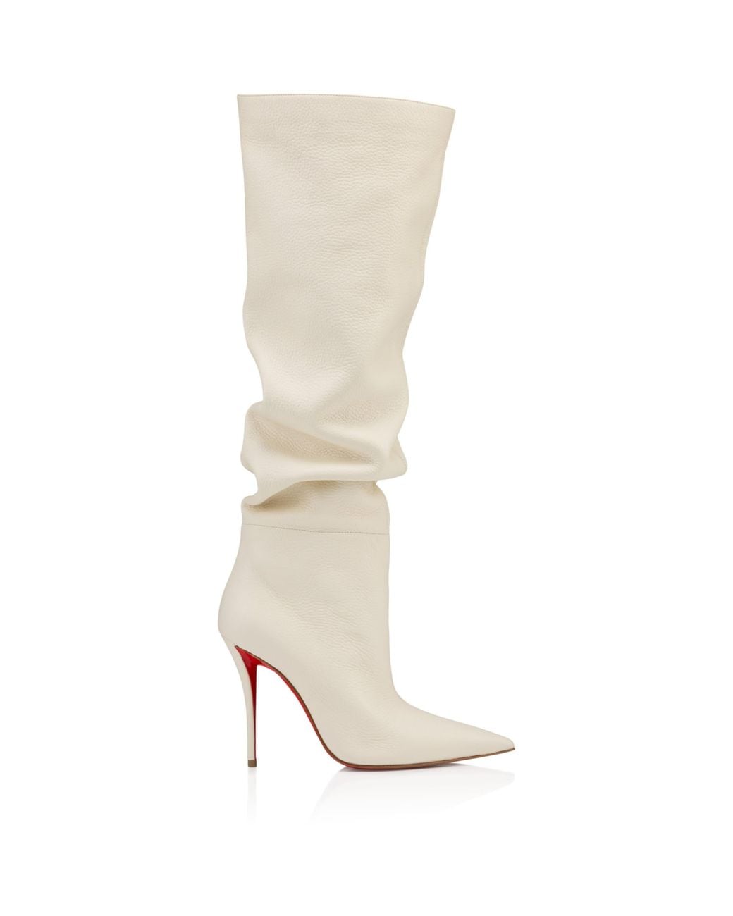 Christian Louboutin White Zependris 100 Deer Leather Knee-High Boots