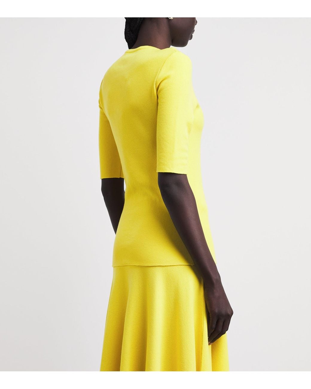 Gabriela Hearst Yellow Wool Axis Short-Sleeve Sweater