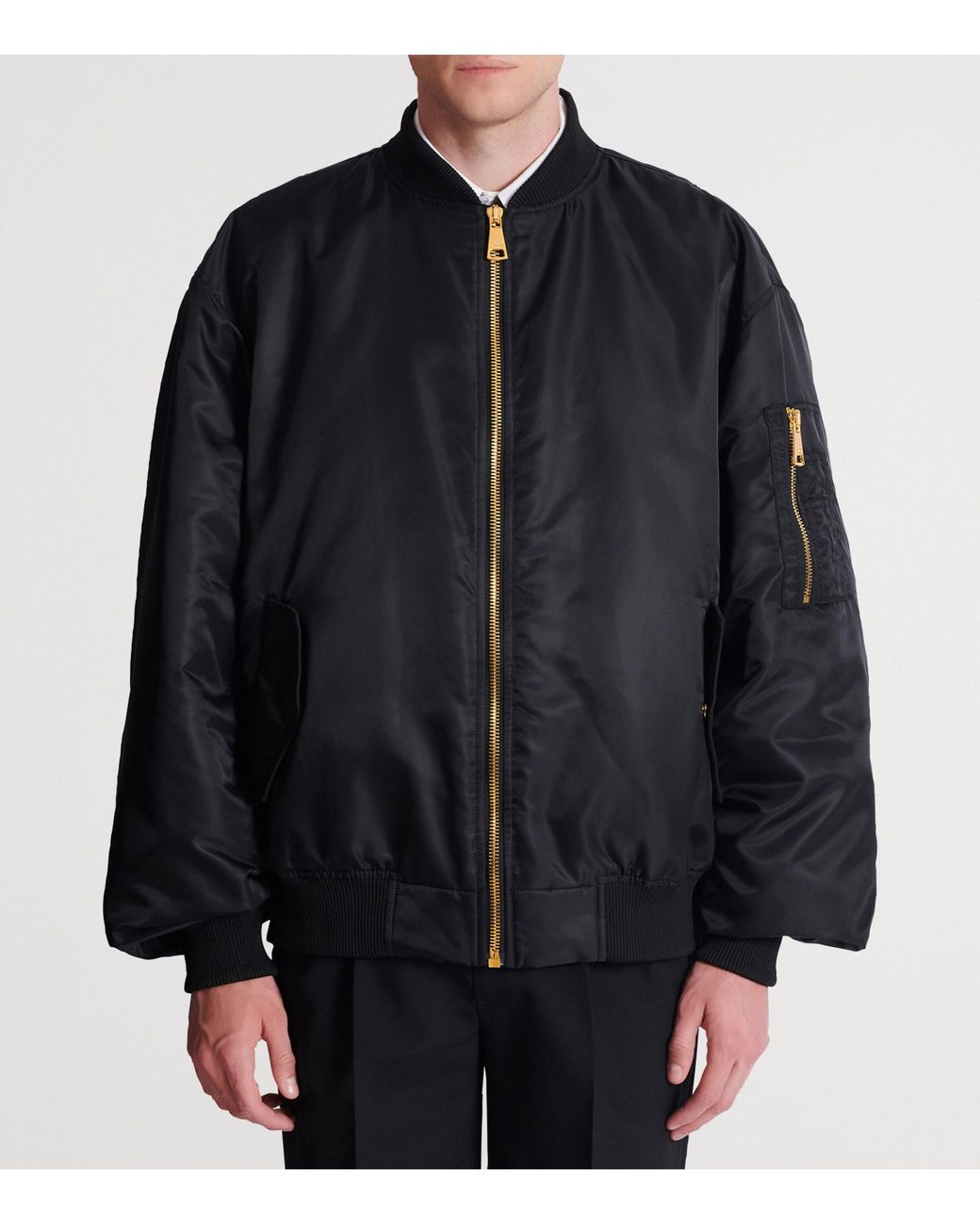 Balmain Black Printed Bomber Jacket for men