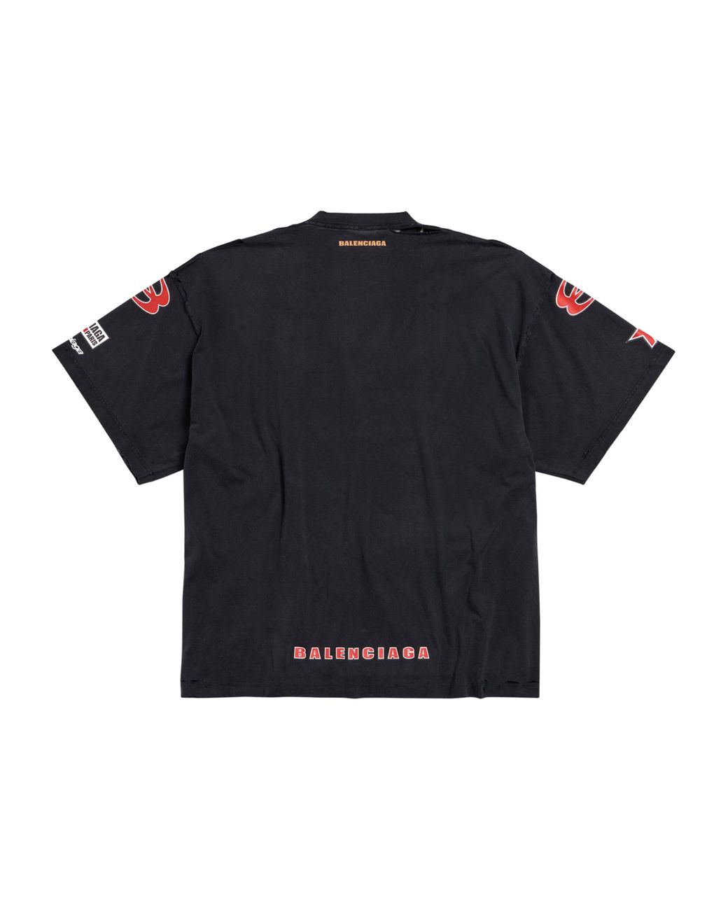 Balenciaga Oversized Distressed Logo T-Shirt in Black for Men | Lyst
