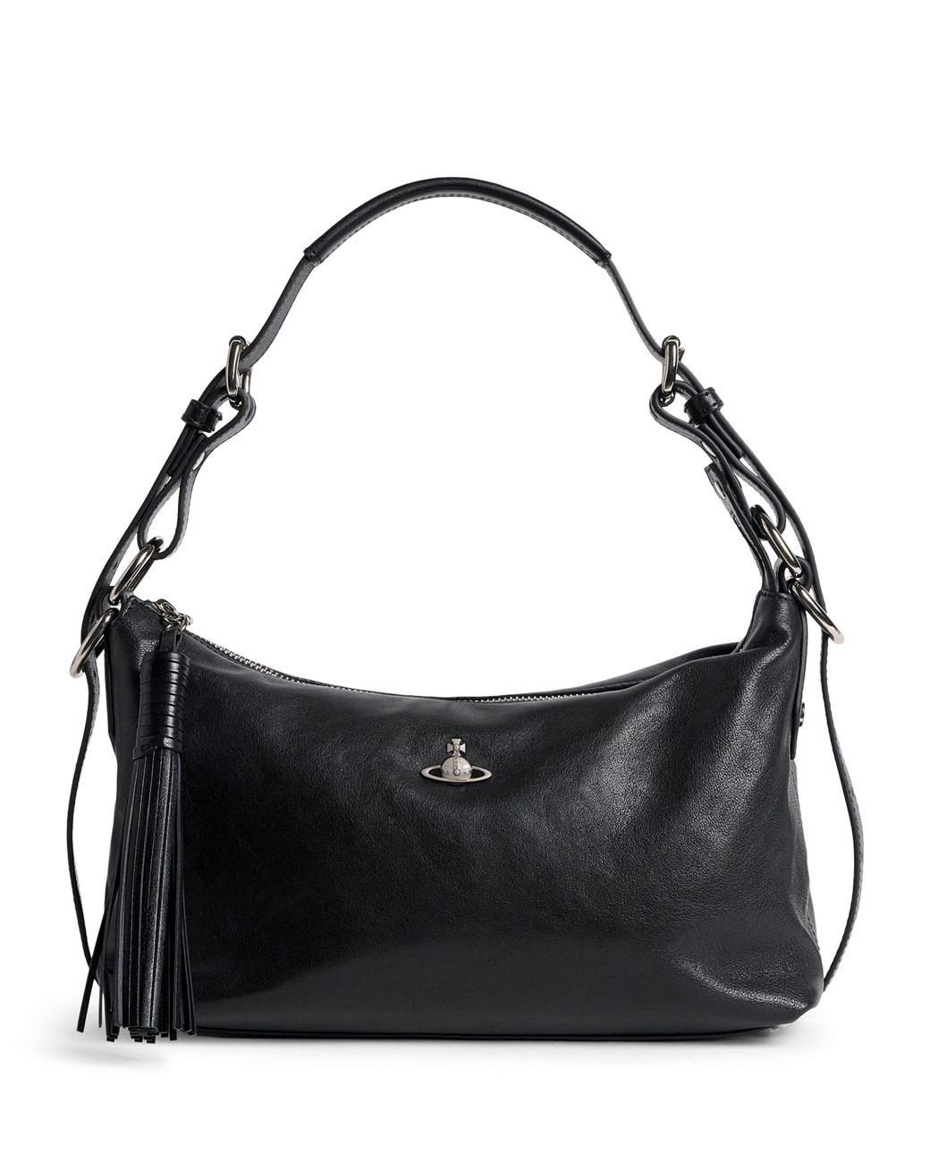 Vivienne Westwood Black Leather Emma Shoulder Bag