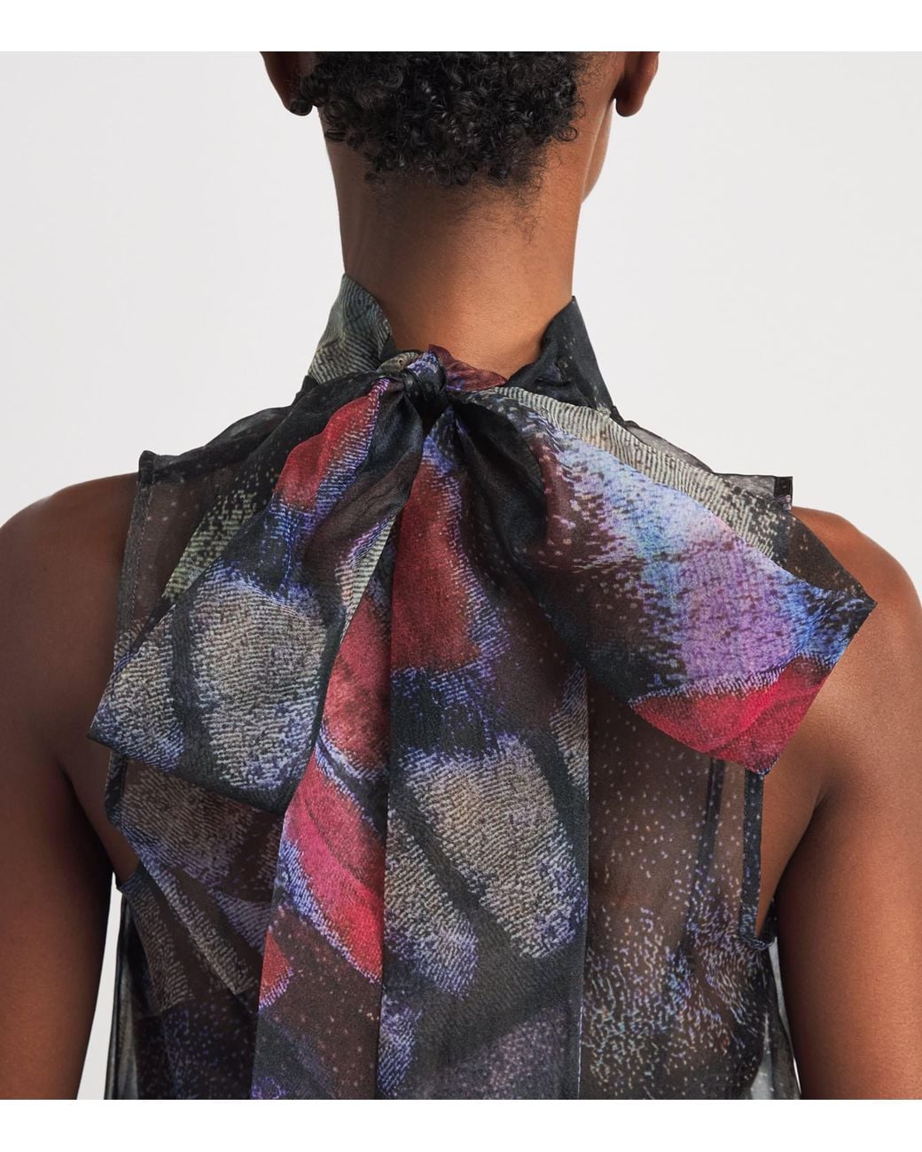 Staud Black Chiffon Sleeveless Albie Blouse
