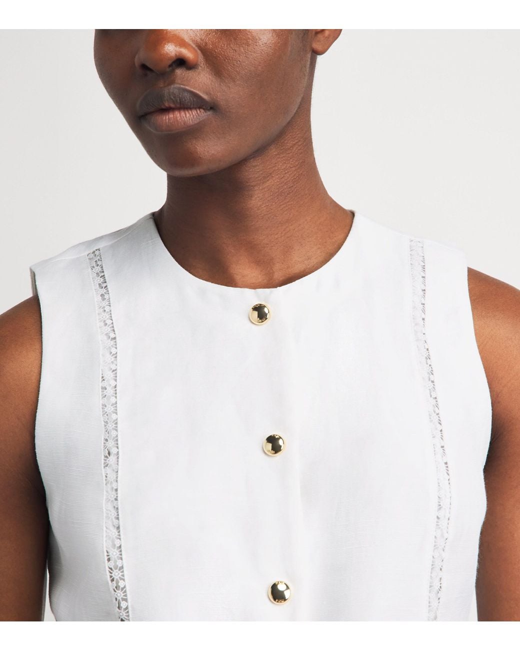 Maje White Embroidered Waistcoat