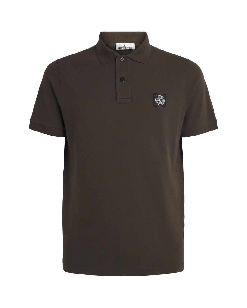 Stone Island Black Cotton Compass Polo Shirt for men