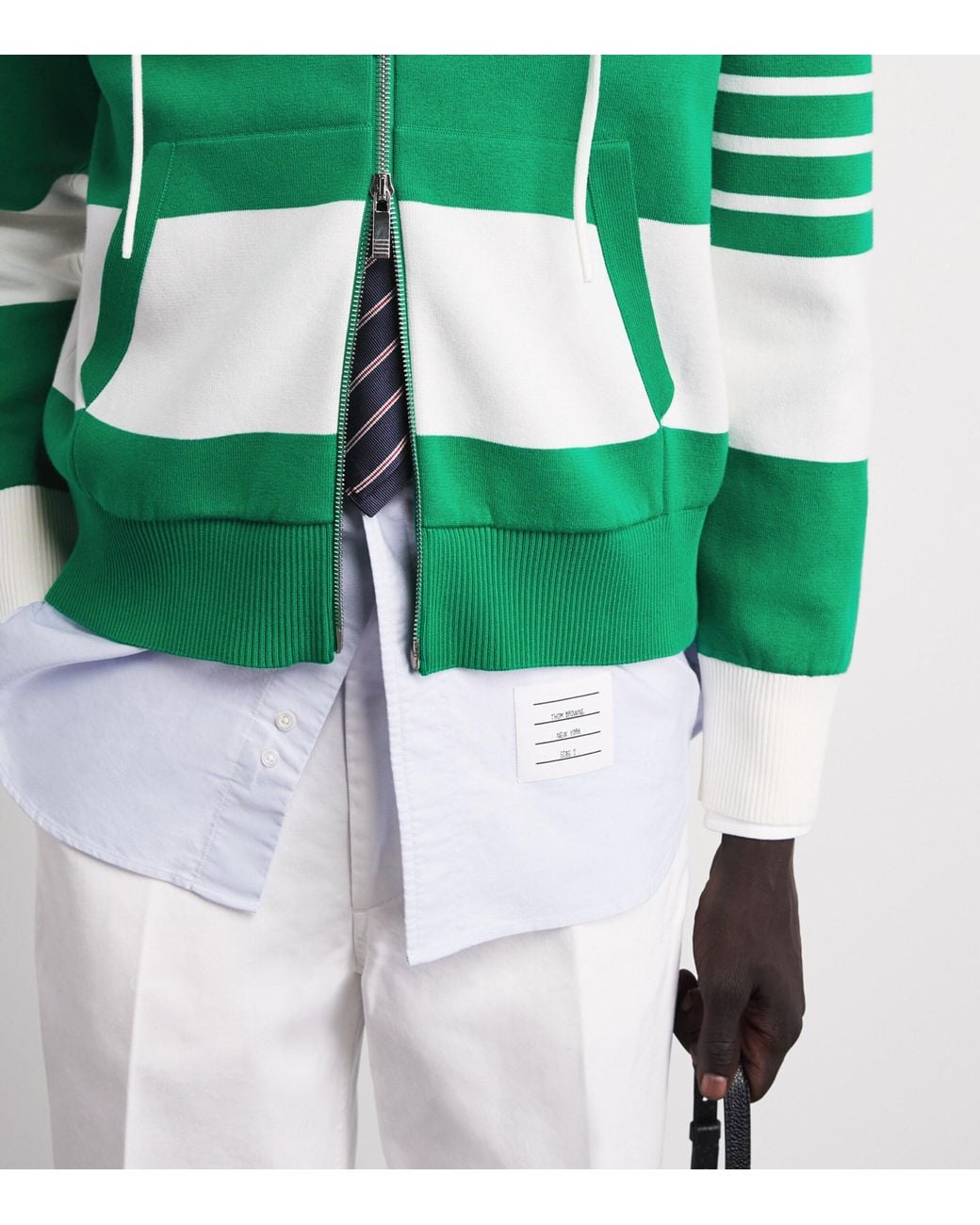 Thom Browne Green 4-Bar Stripe Hector Hoodie for men