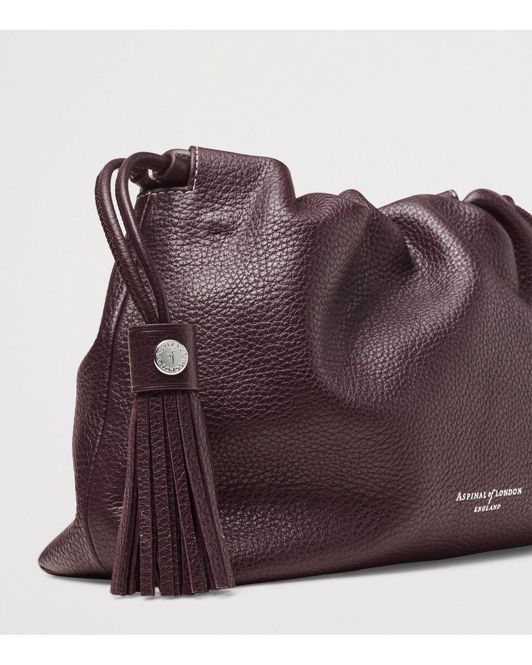 Aspinal Purple Large Leather Soho East West Cross-Body Pouch