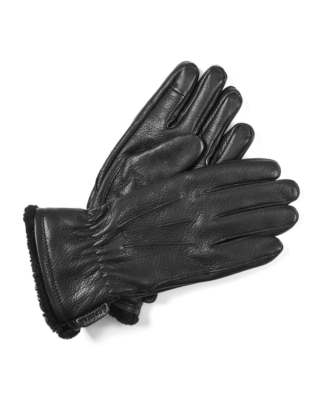 Aspinal Black Deerskin Gloves for men