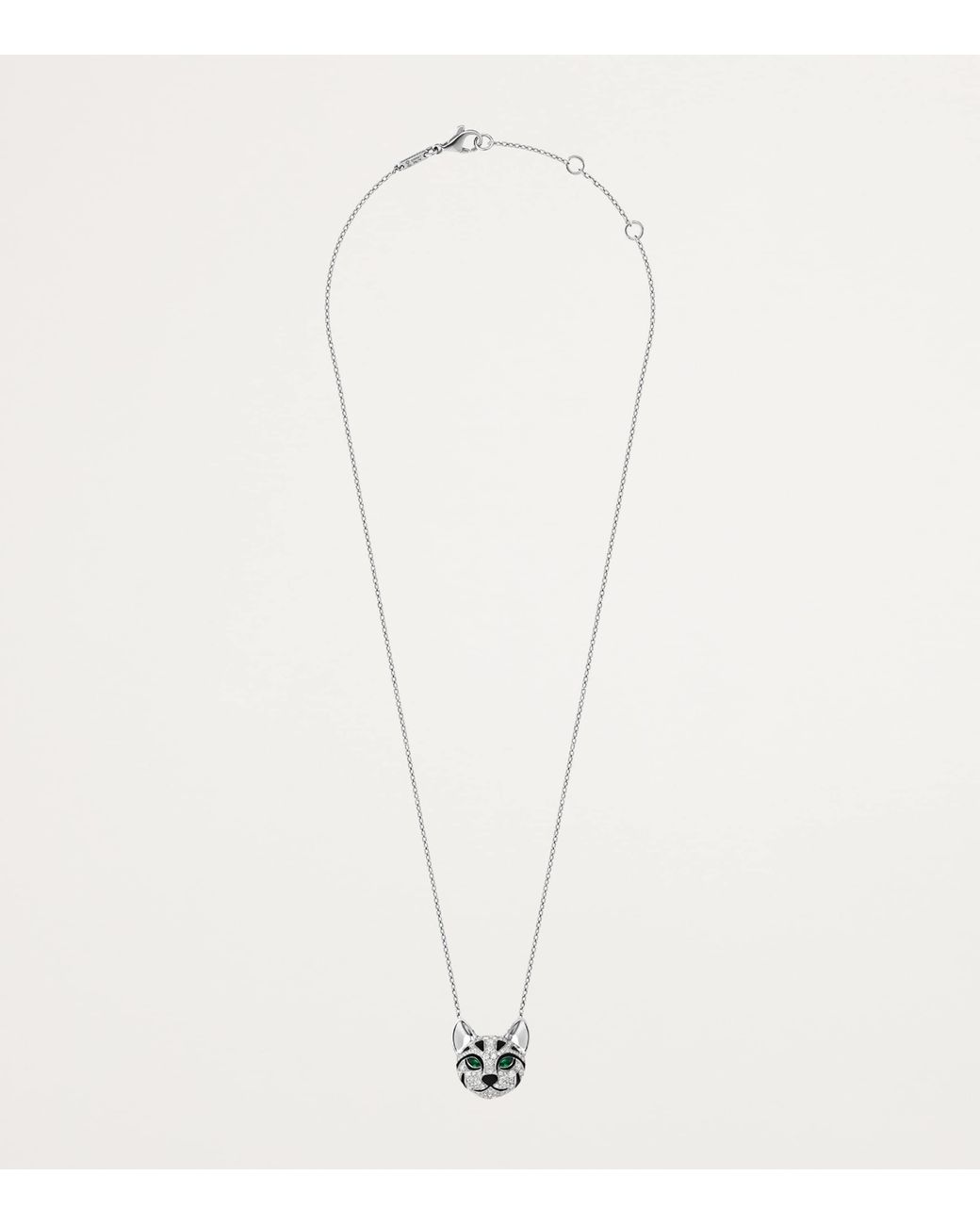 Boucheron Metallic Diamond And Emerald Fuzzy, The Leopard Cat Pendant Necklace