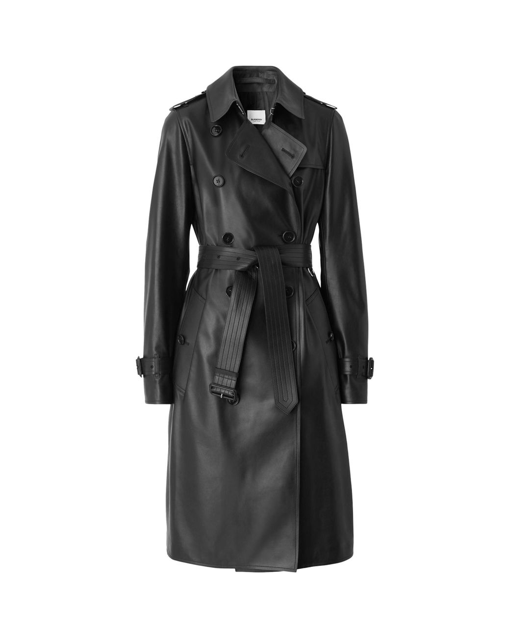 Burberry Leather Trench Coat in Black Lyst Canada