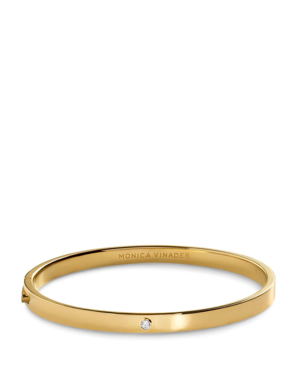 Monica Vinader Natural Vermeil And Diamond Solitaire Bangle