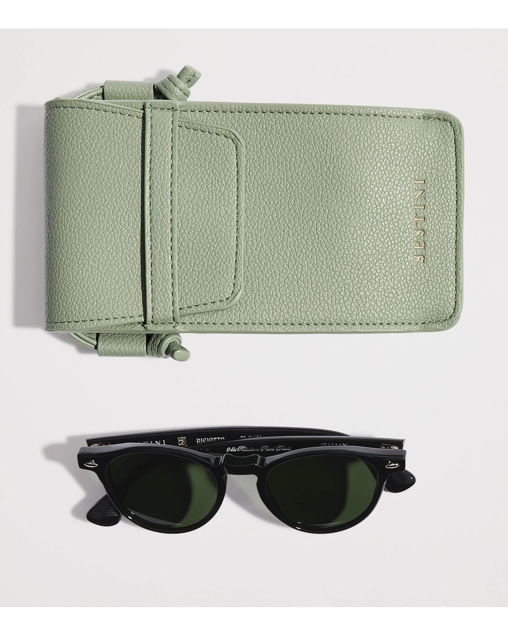 Sestini Eyewear Green Acetate Diciotto Sunglasses for men