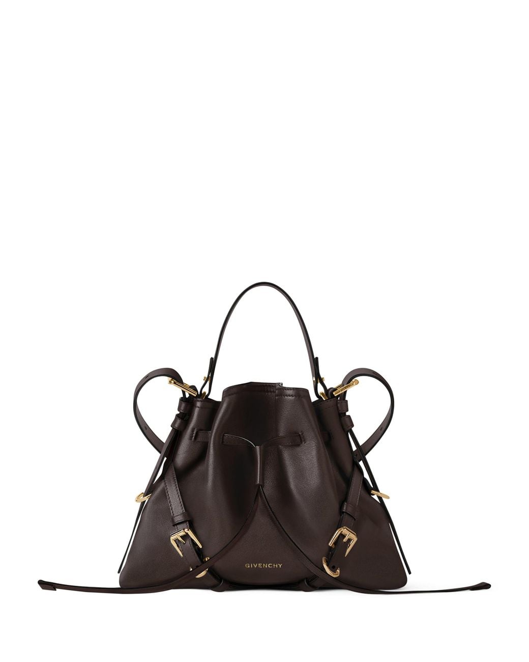 Givenchy Brown Small Leather Voyou Bucket Bag