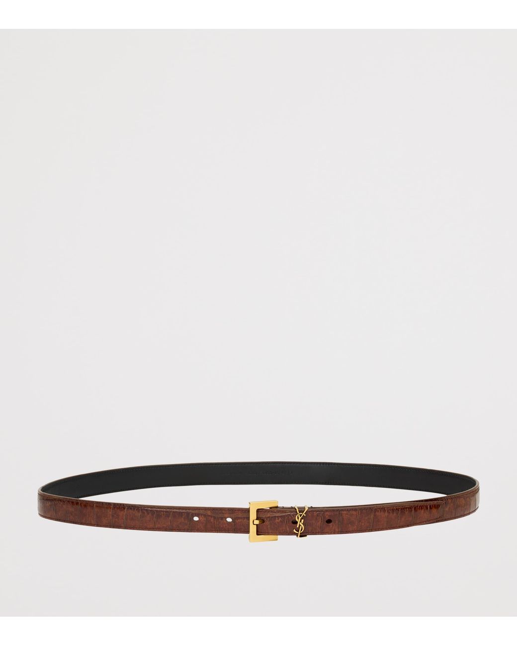 Saint Laurent White Calfskin Cassandre Belt