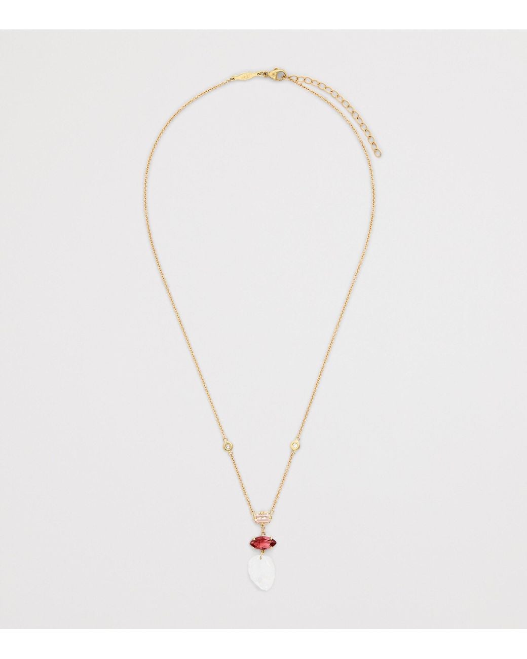 Jacquie Aiche Metallic And Tourmaline Triple Step Necklace