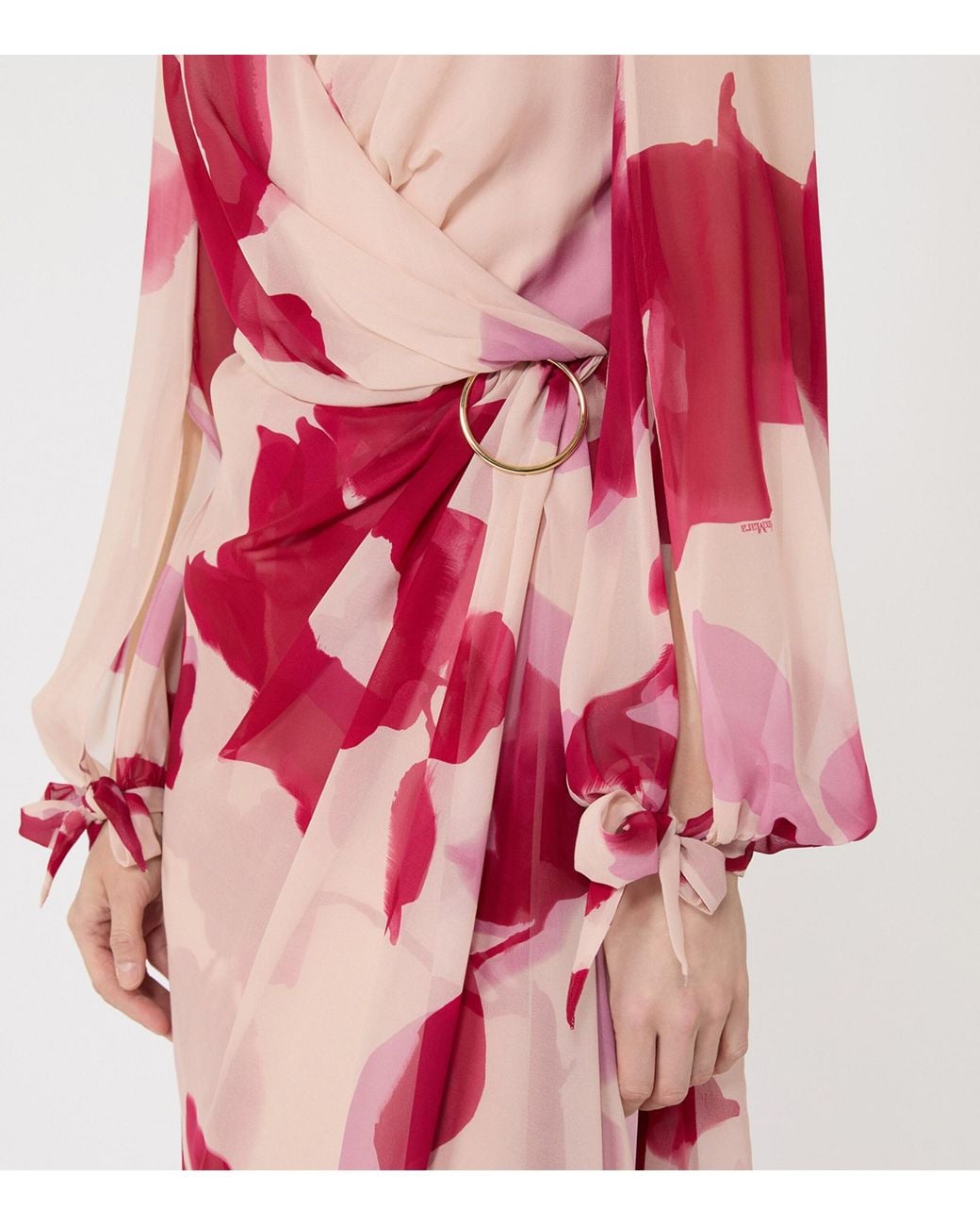 Max Mara Red Printed Georgette Dress
