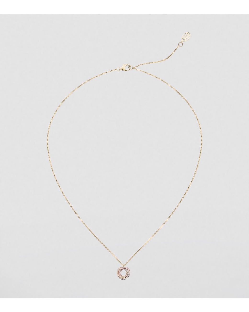 Cartier Metallic Mixed And Diamond Trinity Necklace