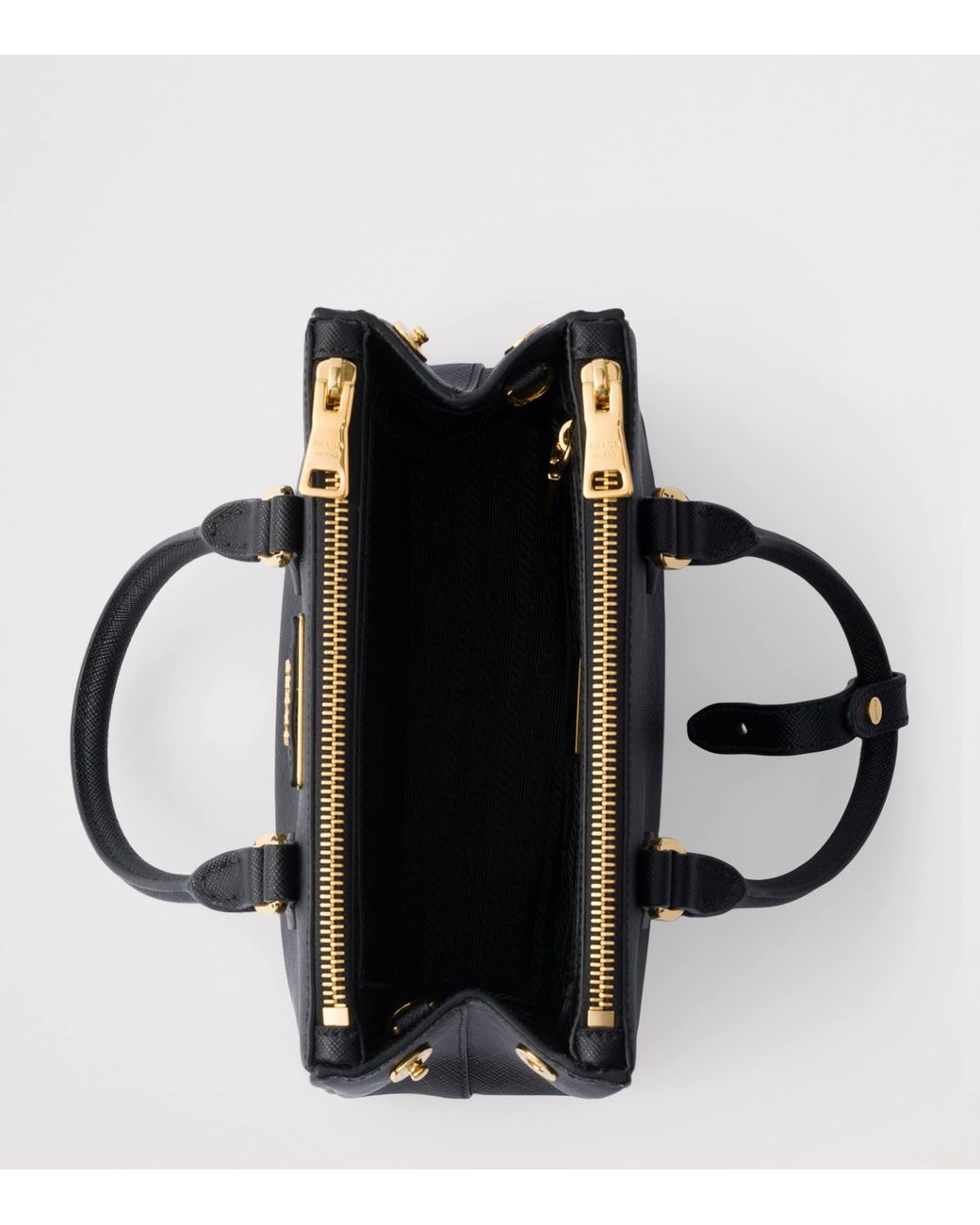 Prada Black Mini Leather Galleria Top-Handle Bag