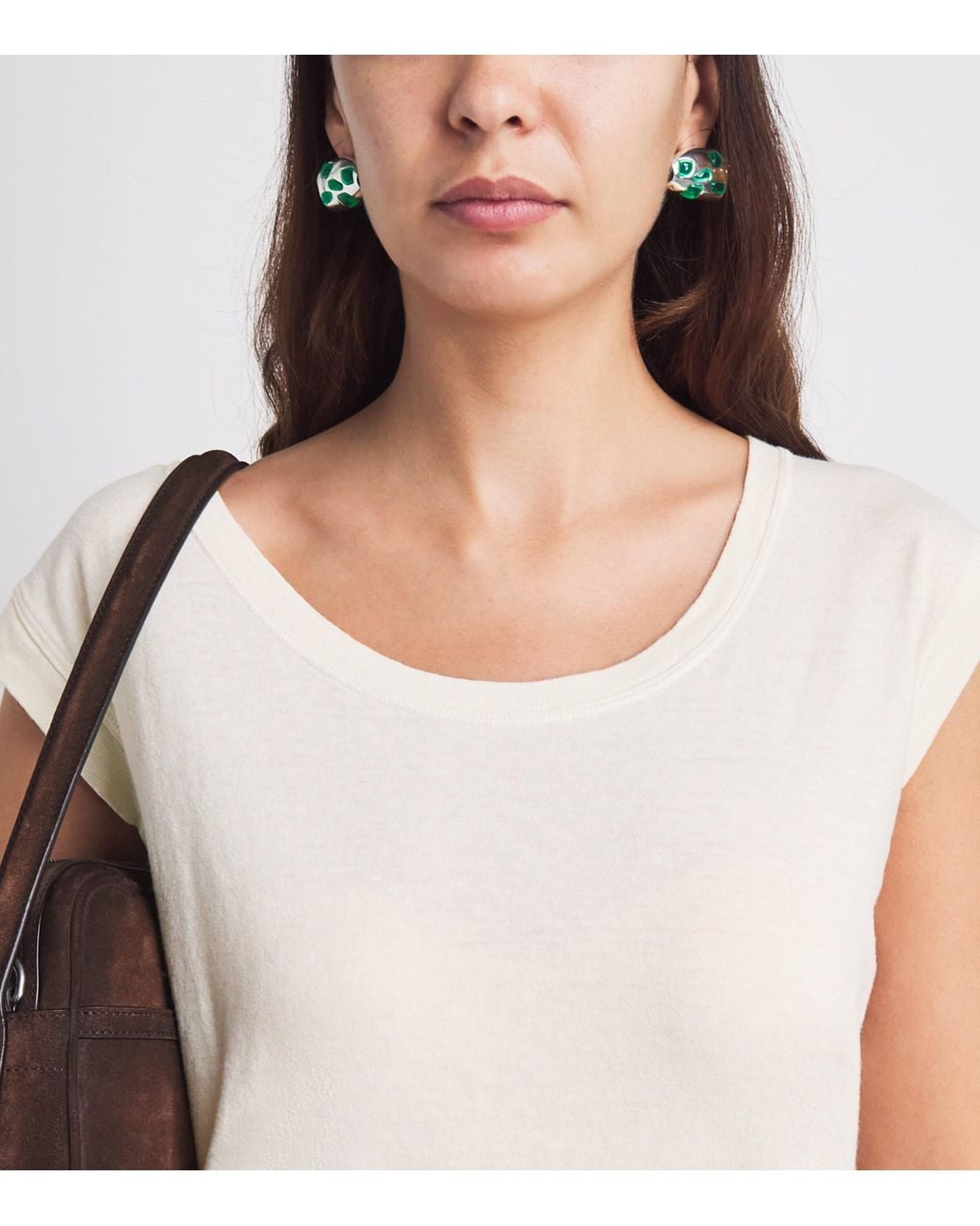 Re/done White Cotton Cropped Frankie T-Shirt