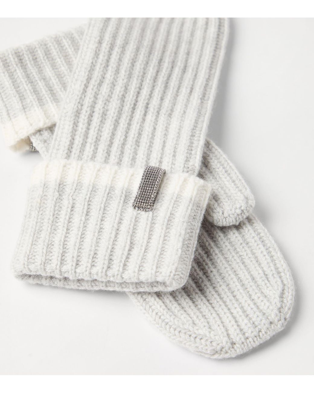 Brunello Cucinelli White Cashmere Mittens