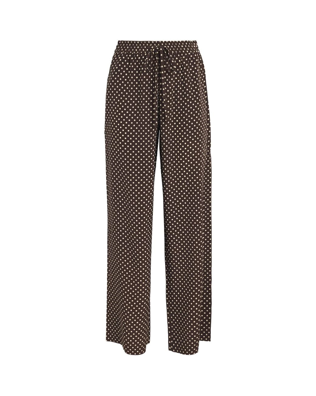 Matteau Brown Silk Wide-Leg Trousers