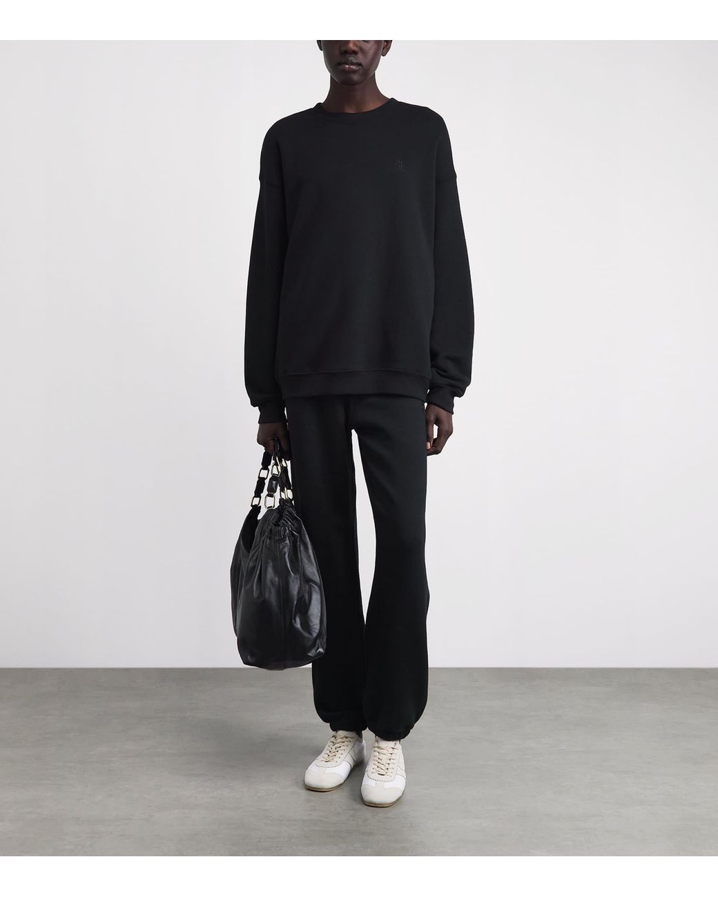 ÉTERNE Black French Terry Oversized Sweatshirt