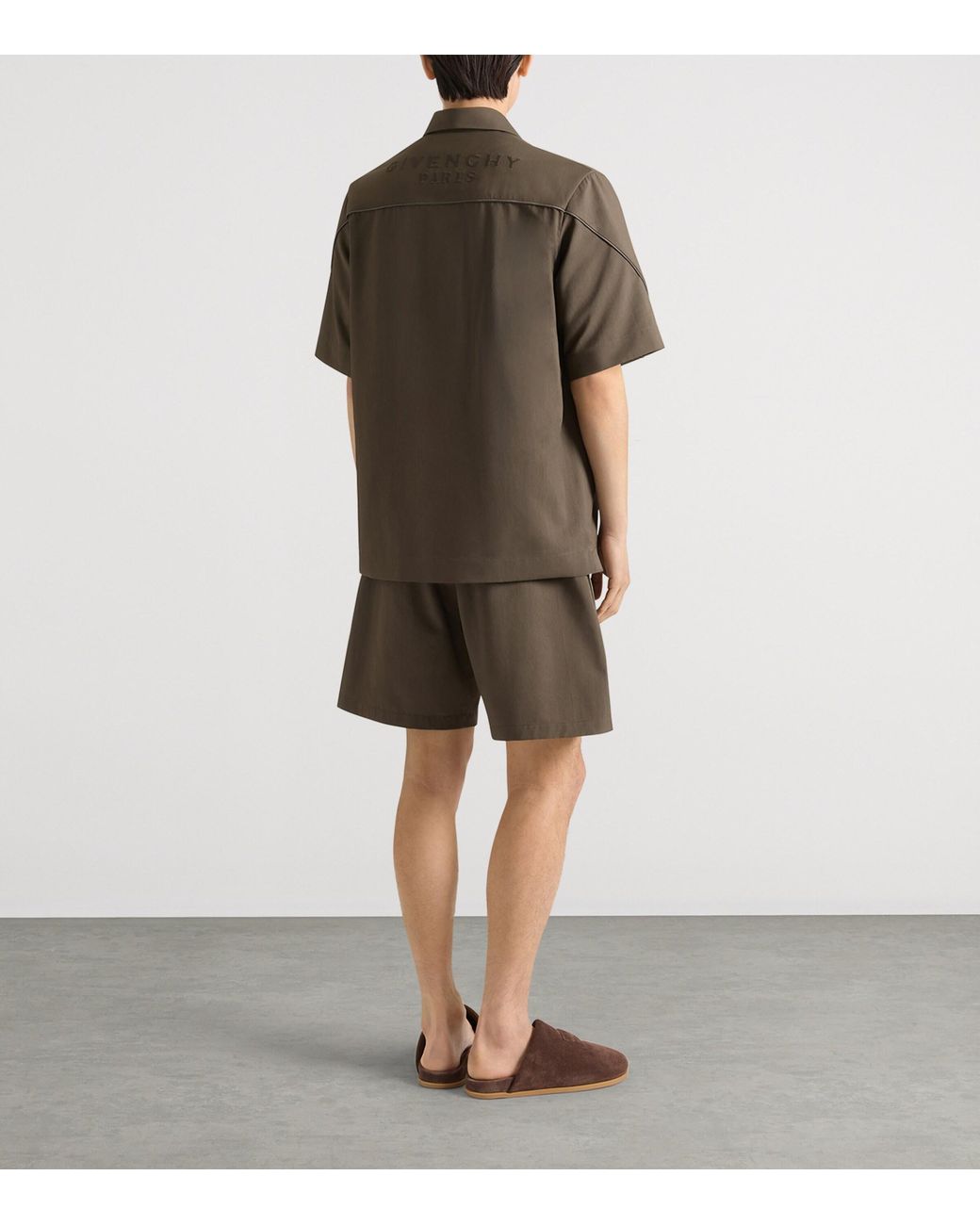 Givenchy Green Elasticated Couture Seam Shorts for men